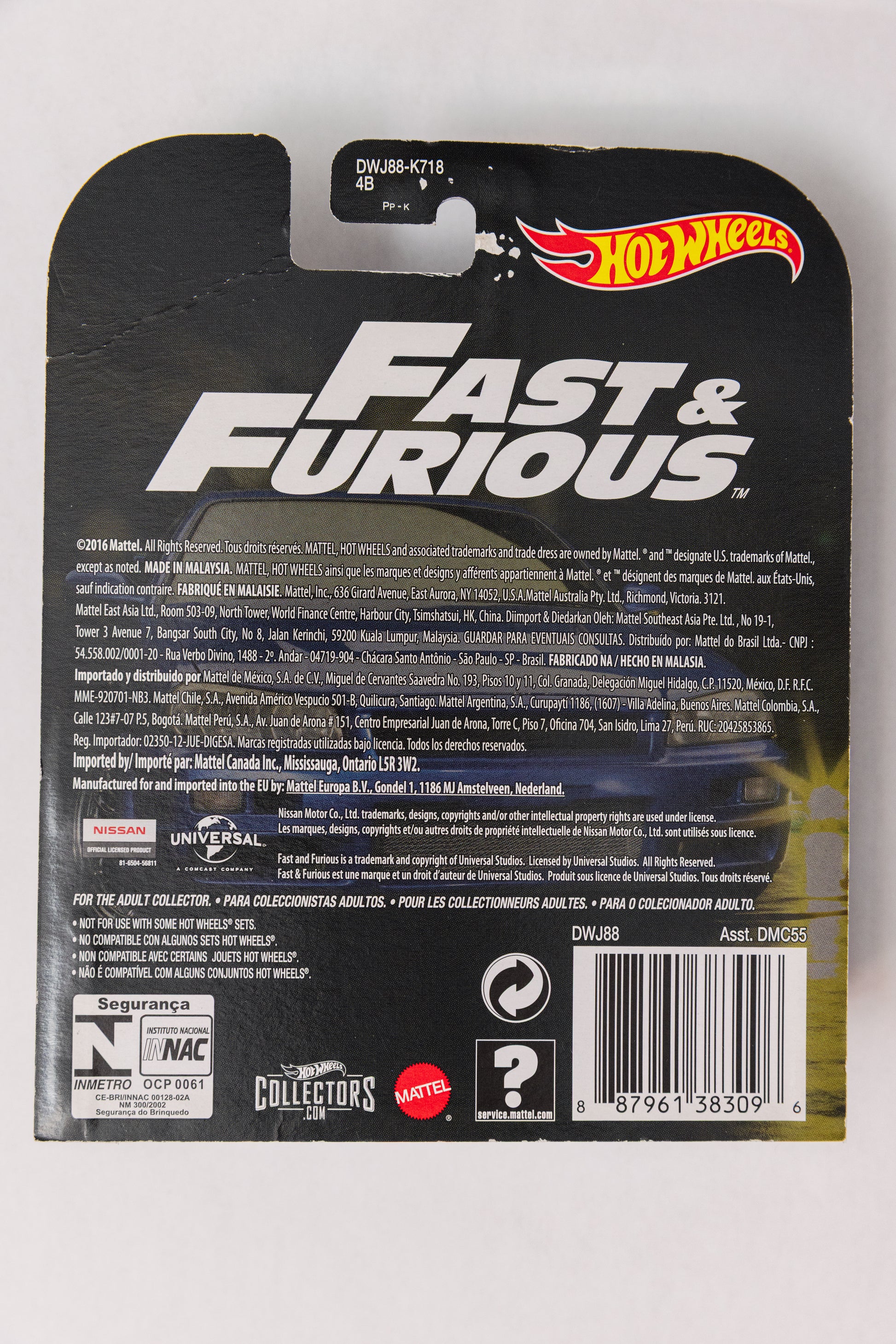 Fast & Furious Nissan Skyline GT-R (R34) Retro Entertainment (Damaged Card)