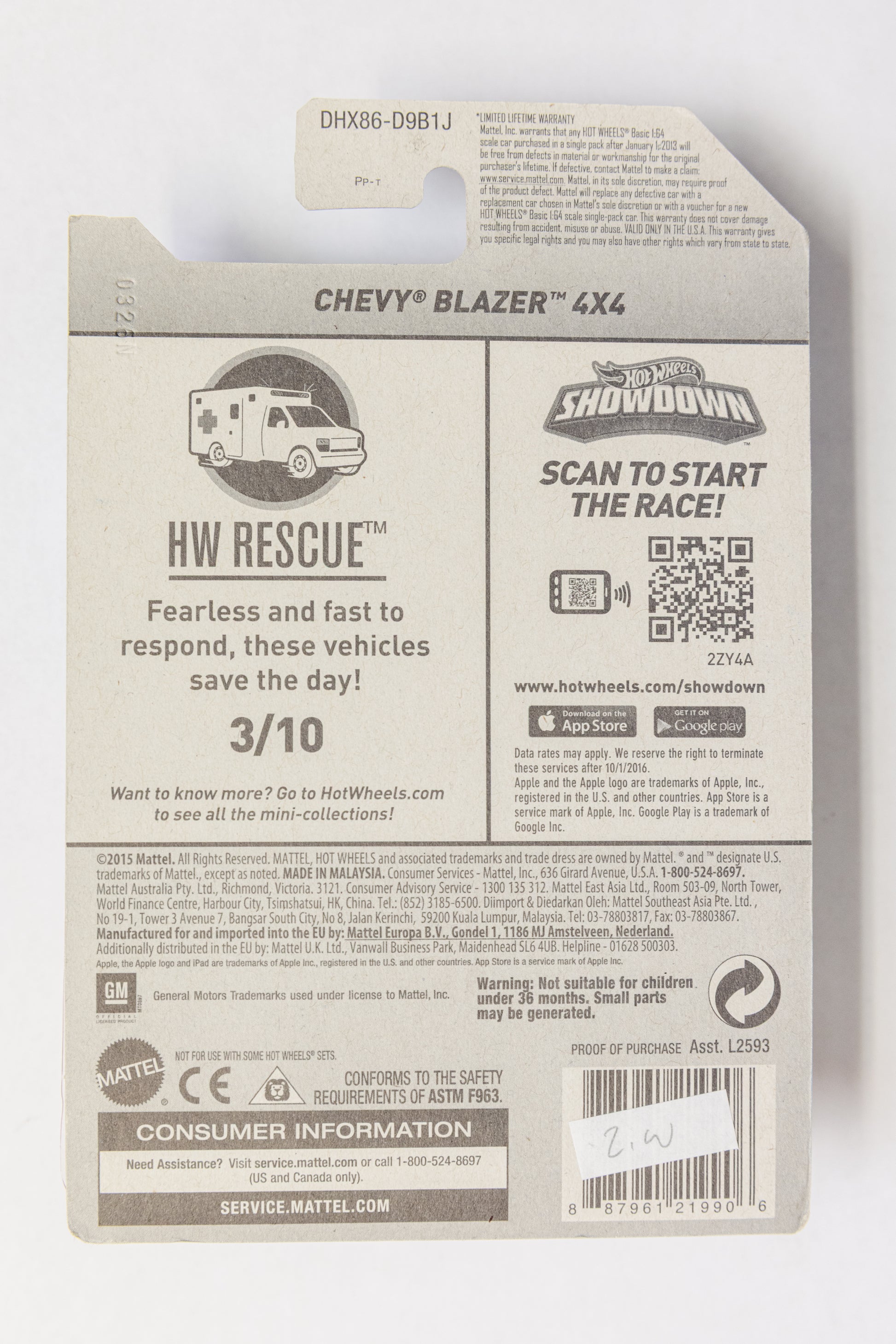 Chevy Blazer 4x4 - HW Rescue ZAMAC (Soft Corners)