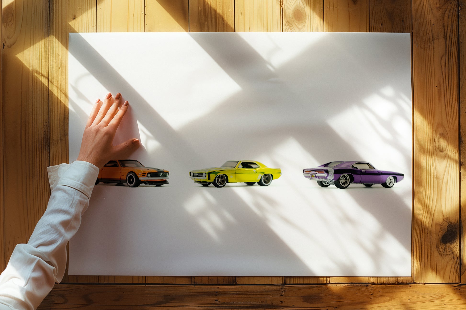 Muscle Car Poster - Toy car photography - Charger, Camaro, Mustang