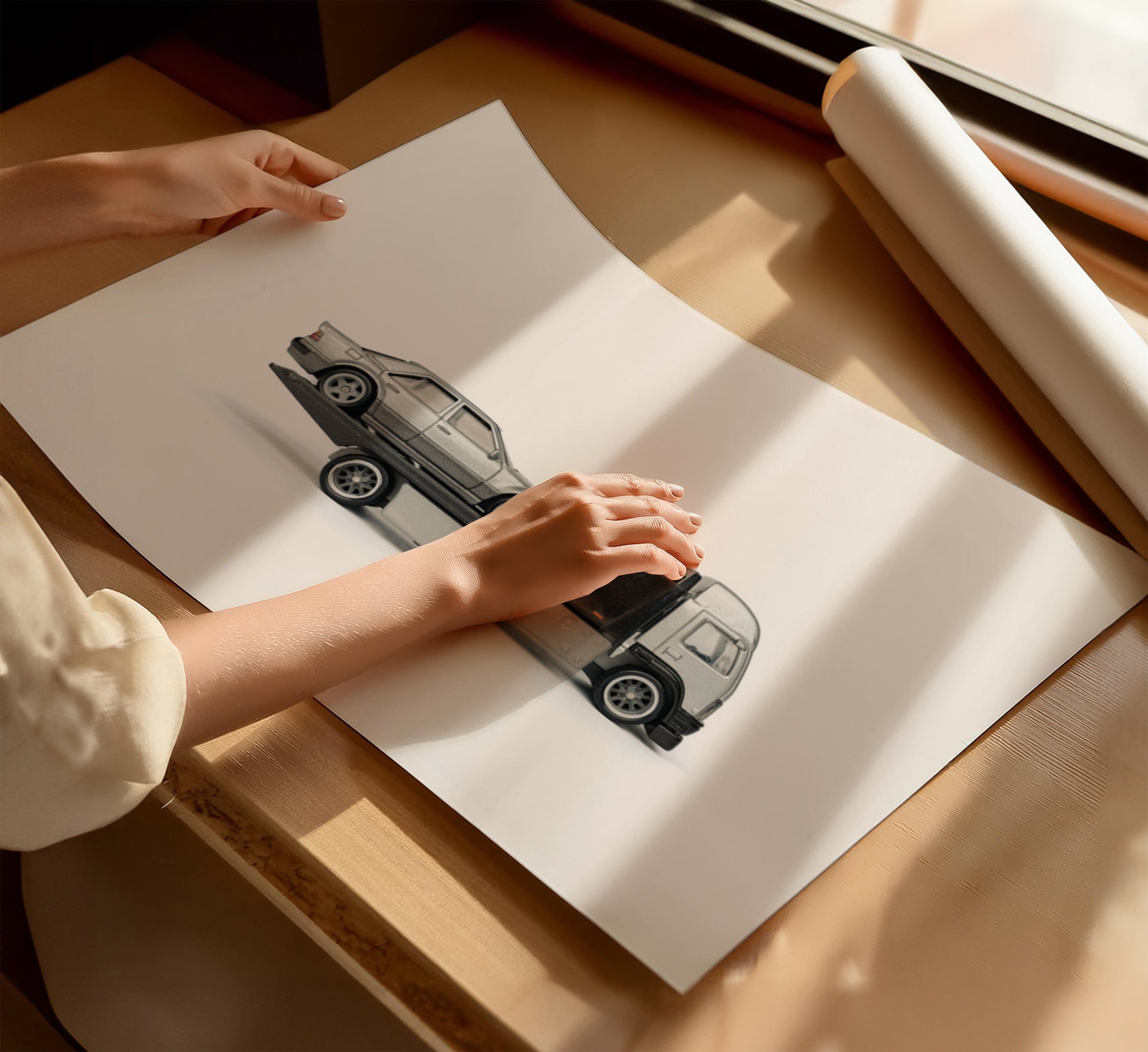Mercedes on tow truck - Toy Car Photography Print