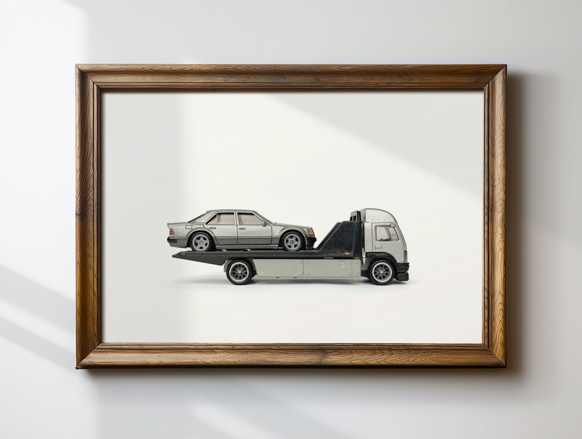Mercedes on tow truck - Toy Car Photography Print