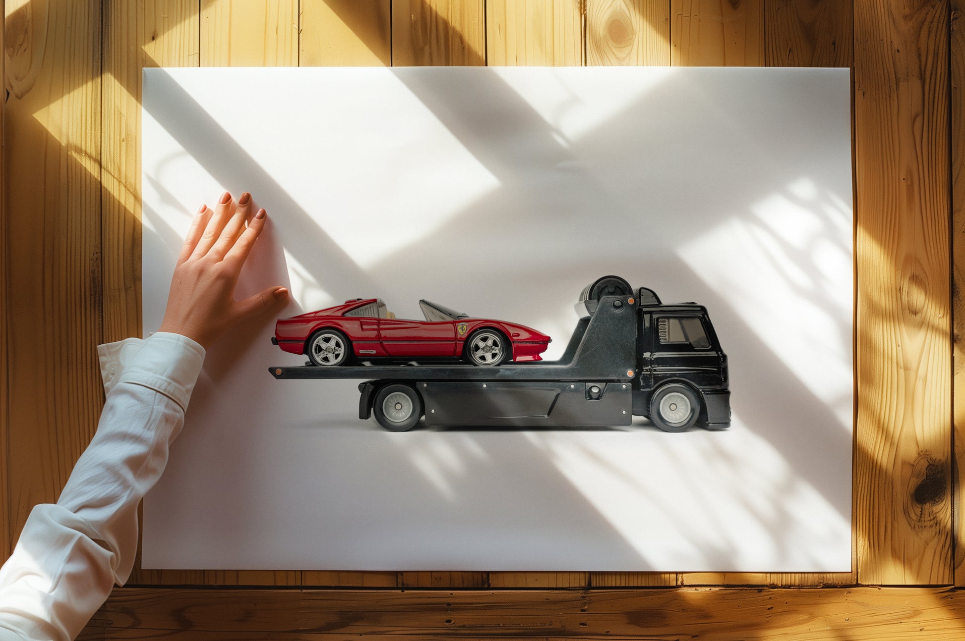 Ferrari Red Vintage Super Car Poster - Toy Photography Print