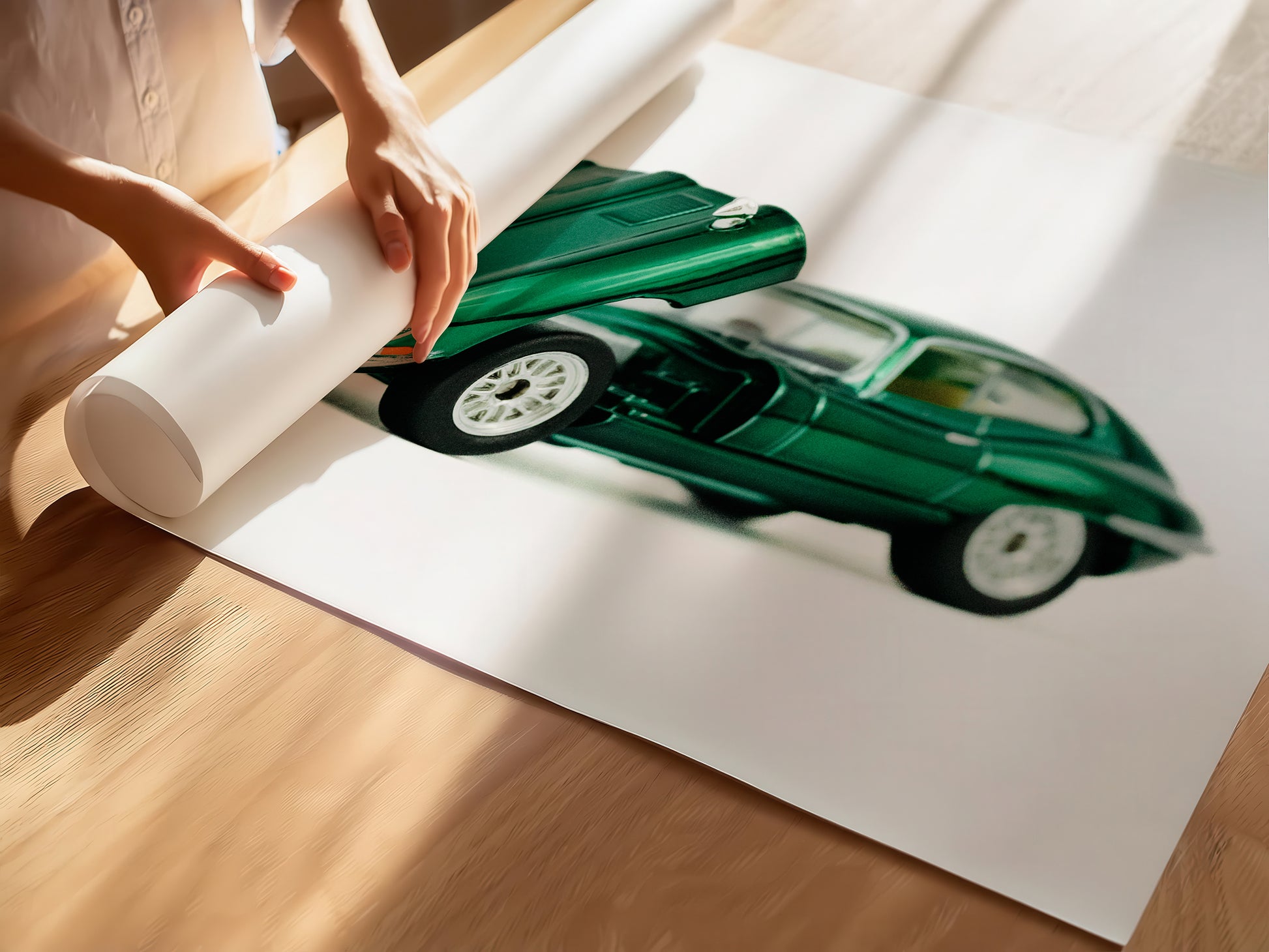 VINTAGE JAGUAR poster - Toy car photography print!