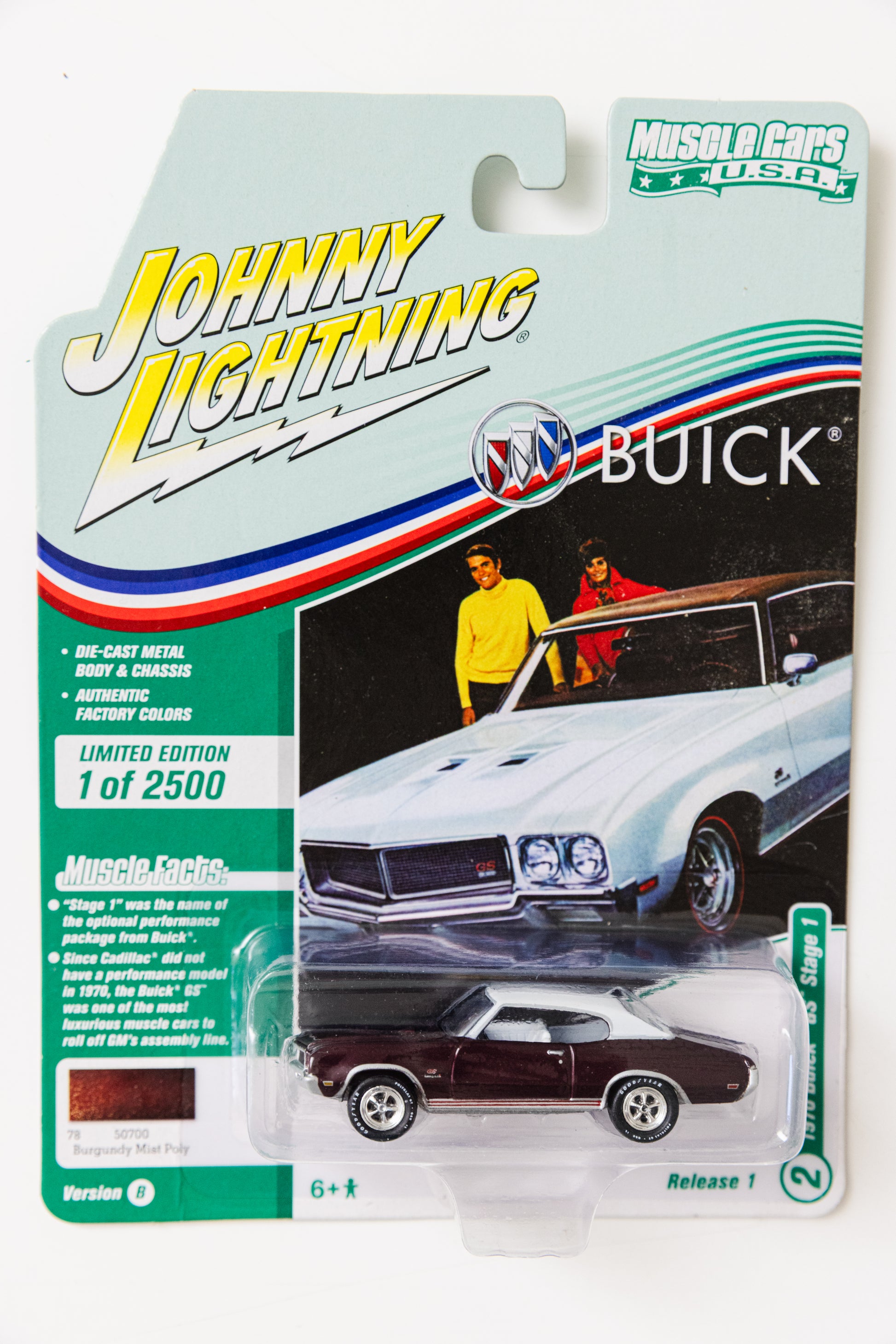 Johnny Lightning 1970 Buick GS Stage 1 - (Damaged Card)