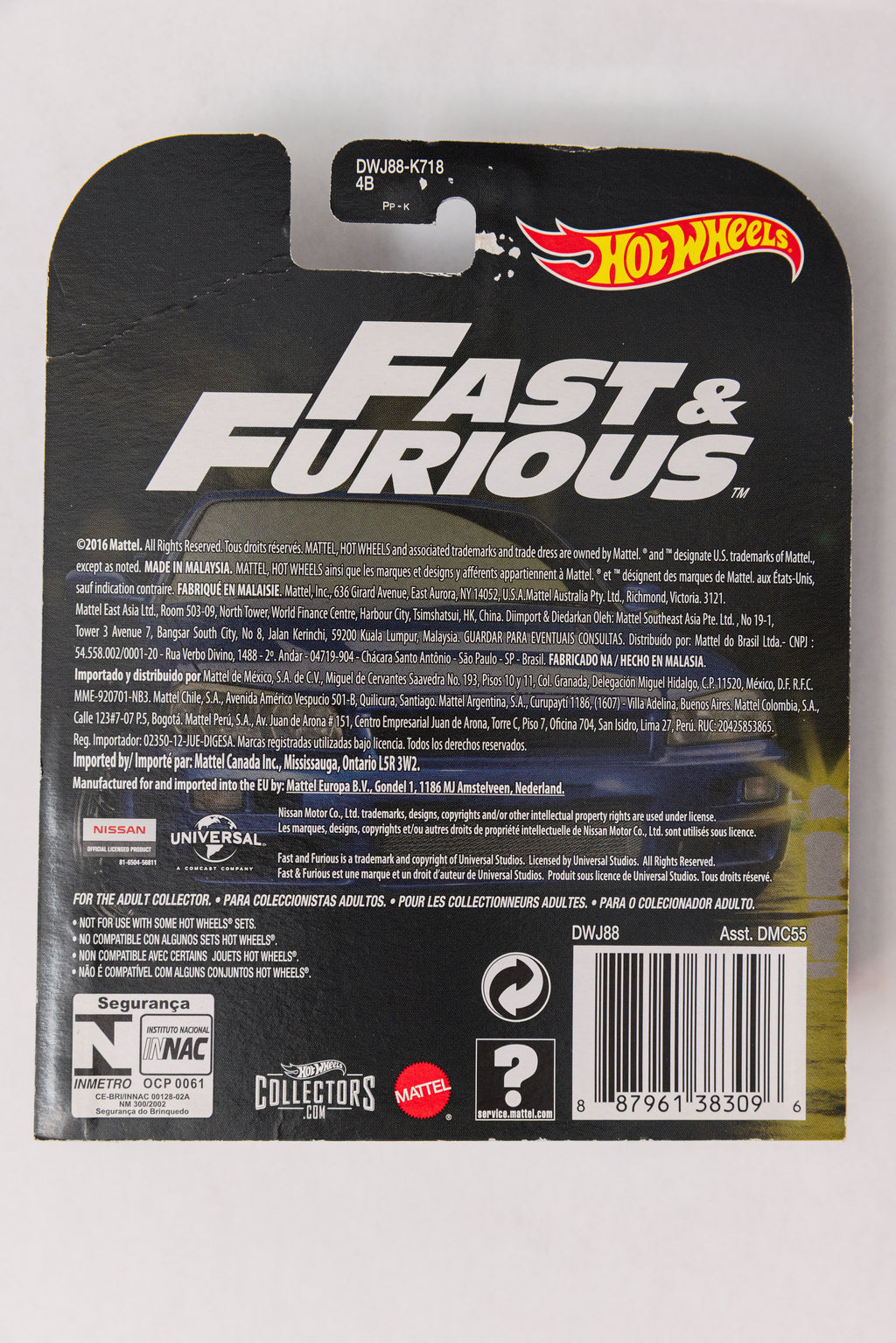 Fast & Furious Nissan Skyline GT-R (R34) Retro Entertainment (Damaged Card)