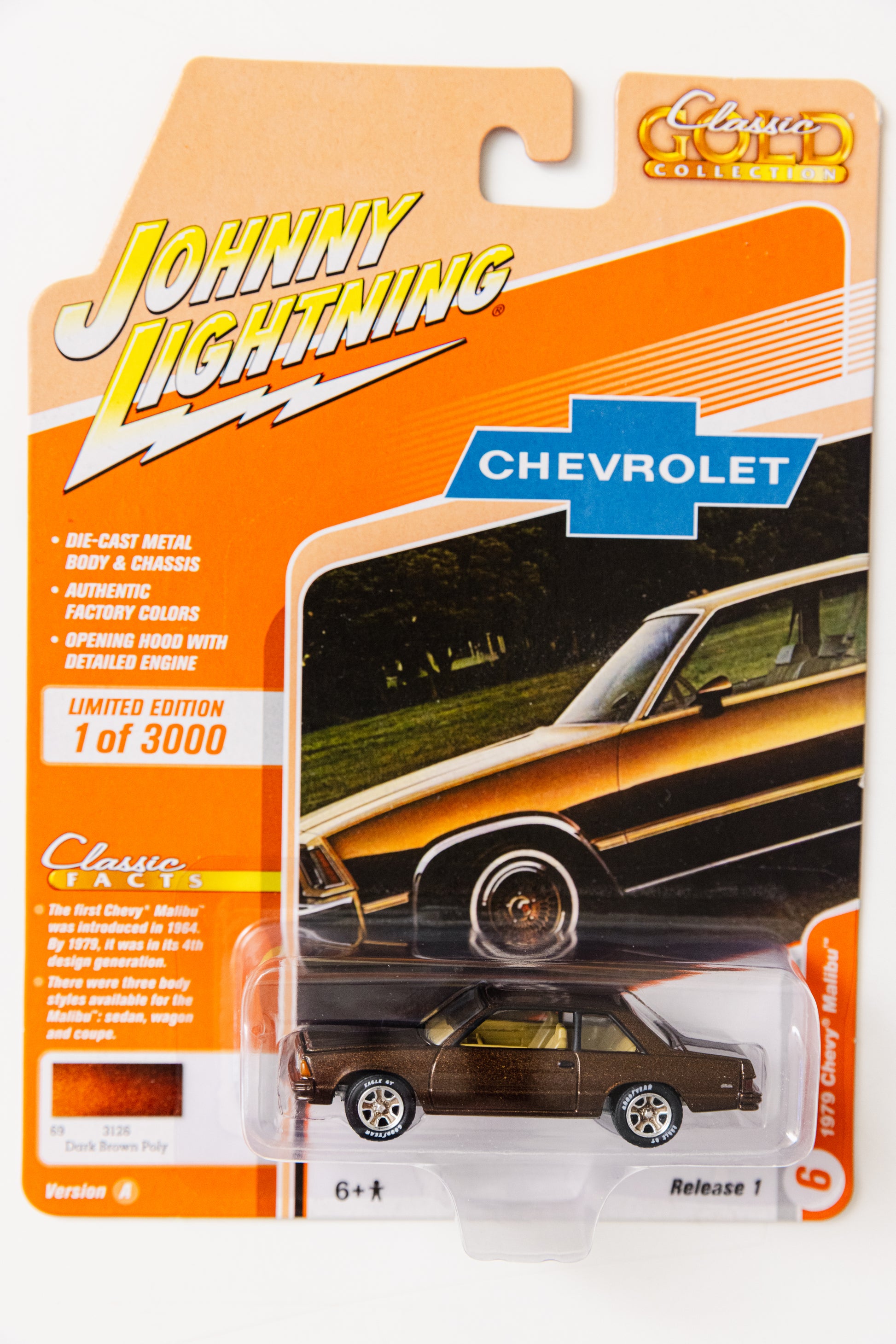 Johnny Lightning 1979 Chevy Malibu - (Damaged Card)