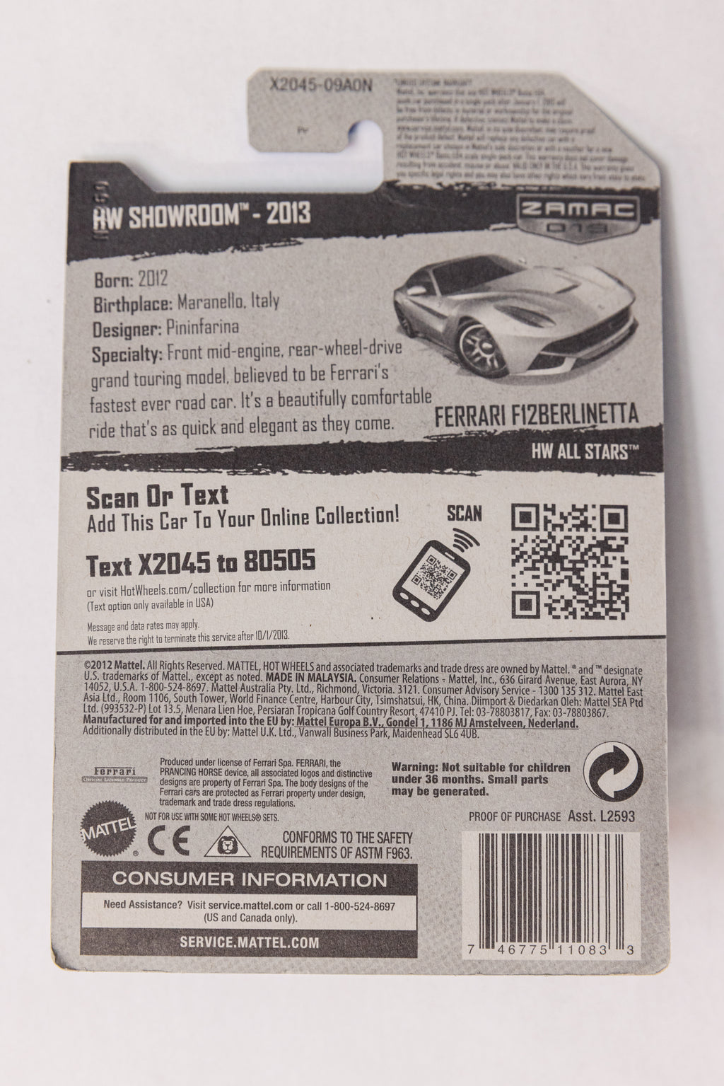 Ferrari F12 Berlinetta - HW Showroom 2013 New Zamac (Soft Corner)