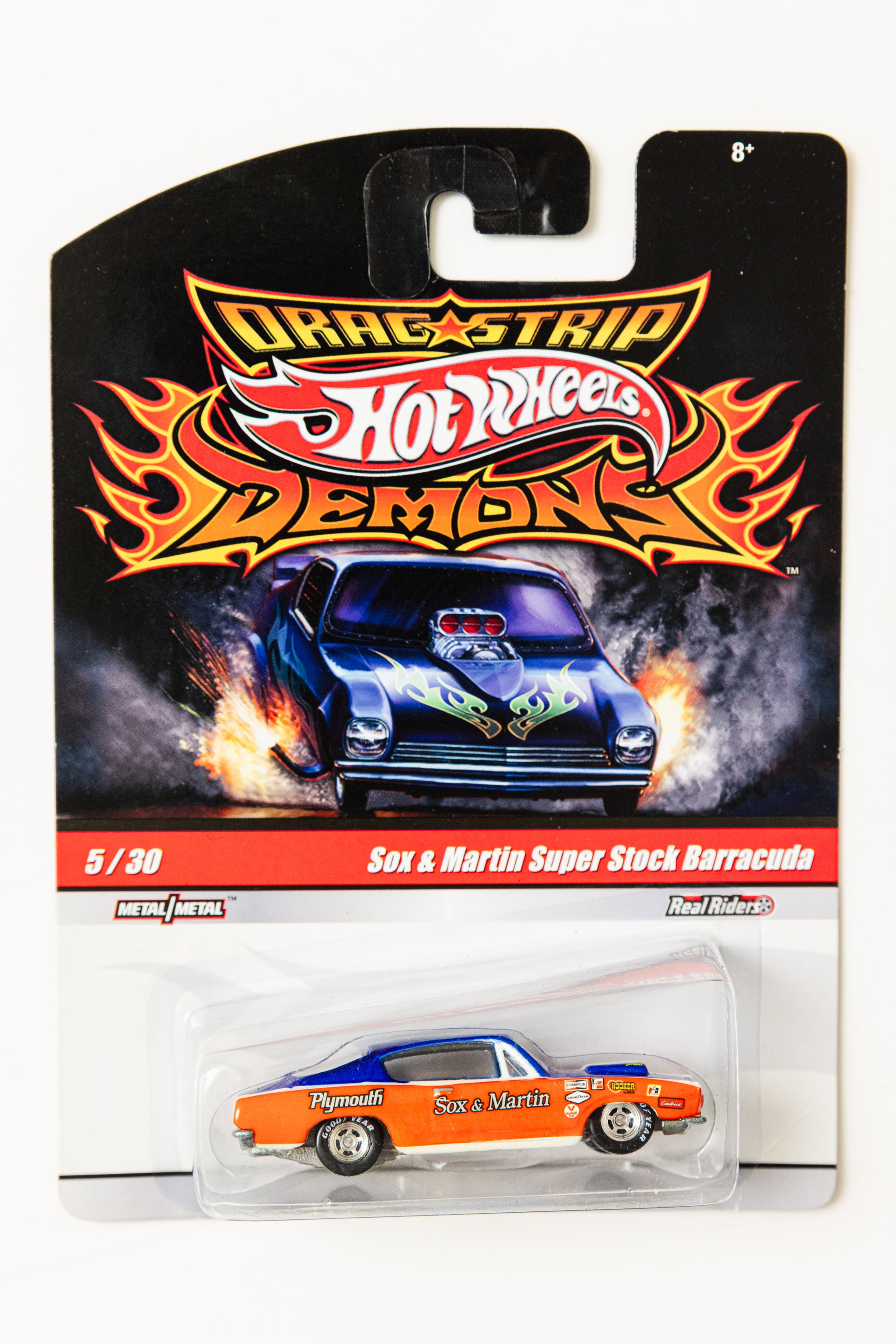 Drag Strip Demons Sox & Martin Super Stock Barracuda (Damaged Card)
