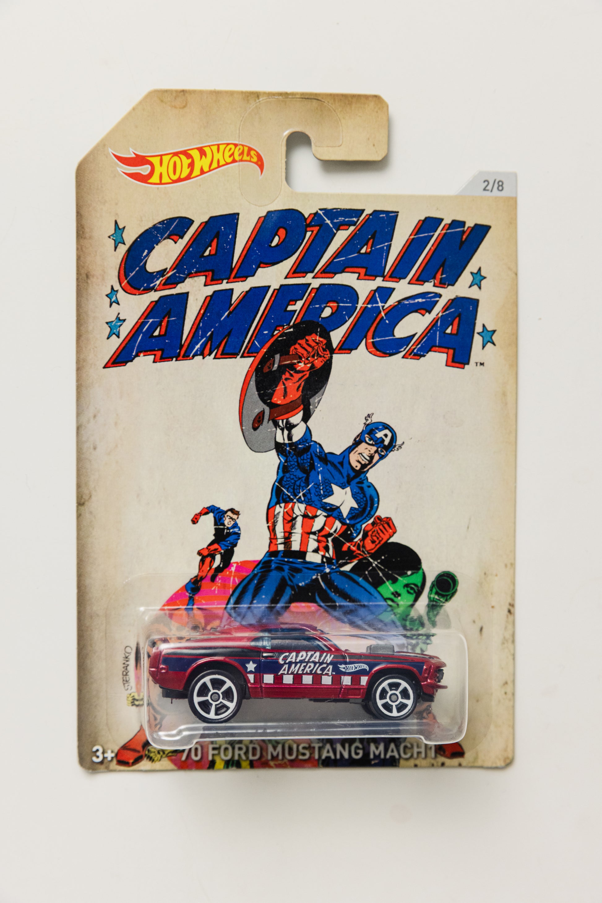 Captain America '70 Ford Mustang Mach 1 2/8 (Damaged Card)