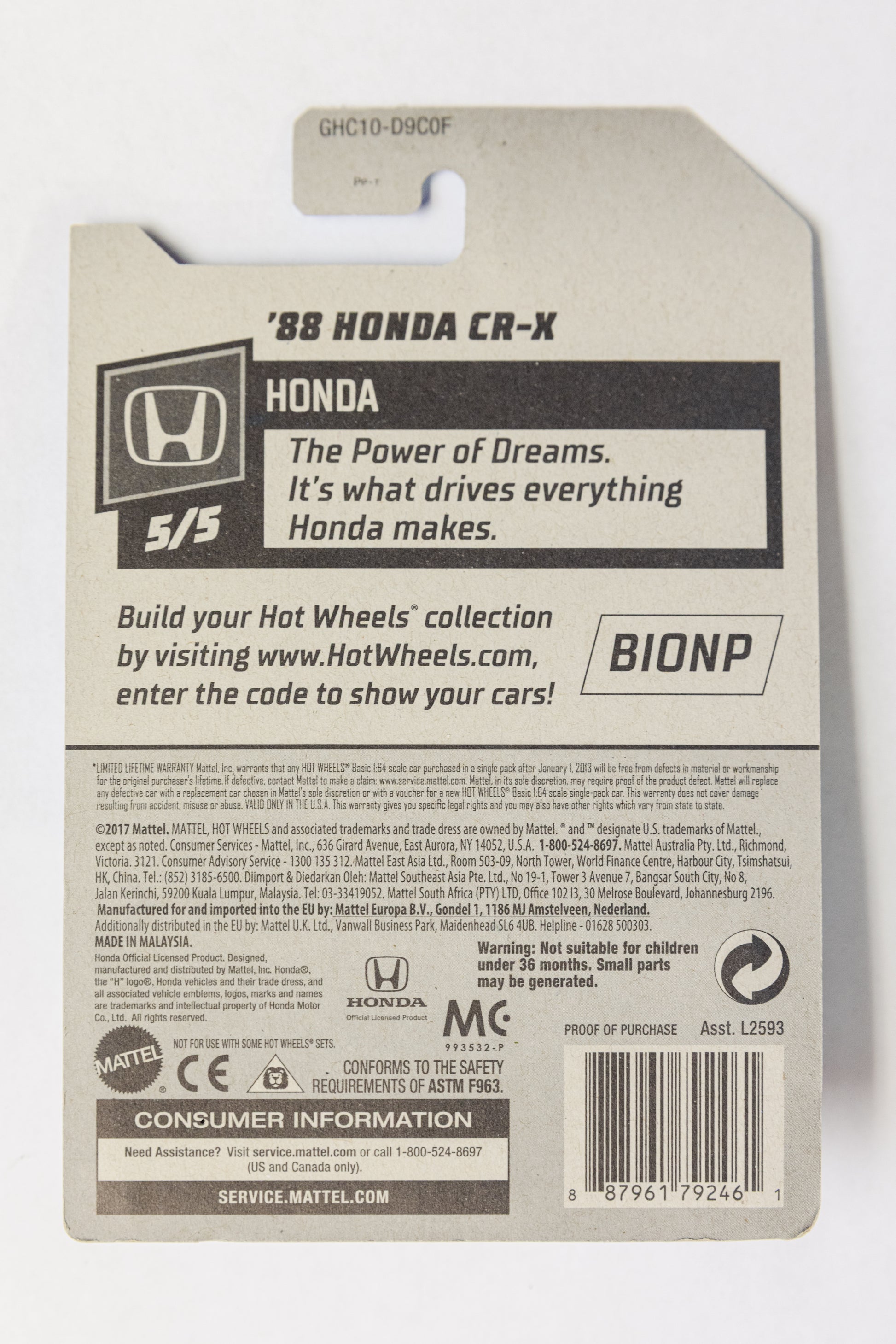 '88 Honda CR-X 5/5 (Soft Corners)