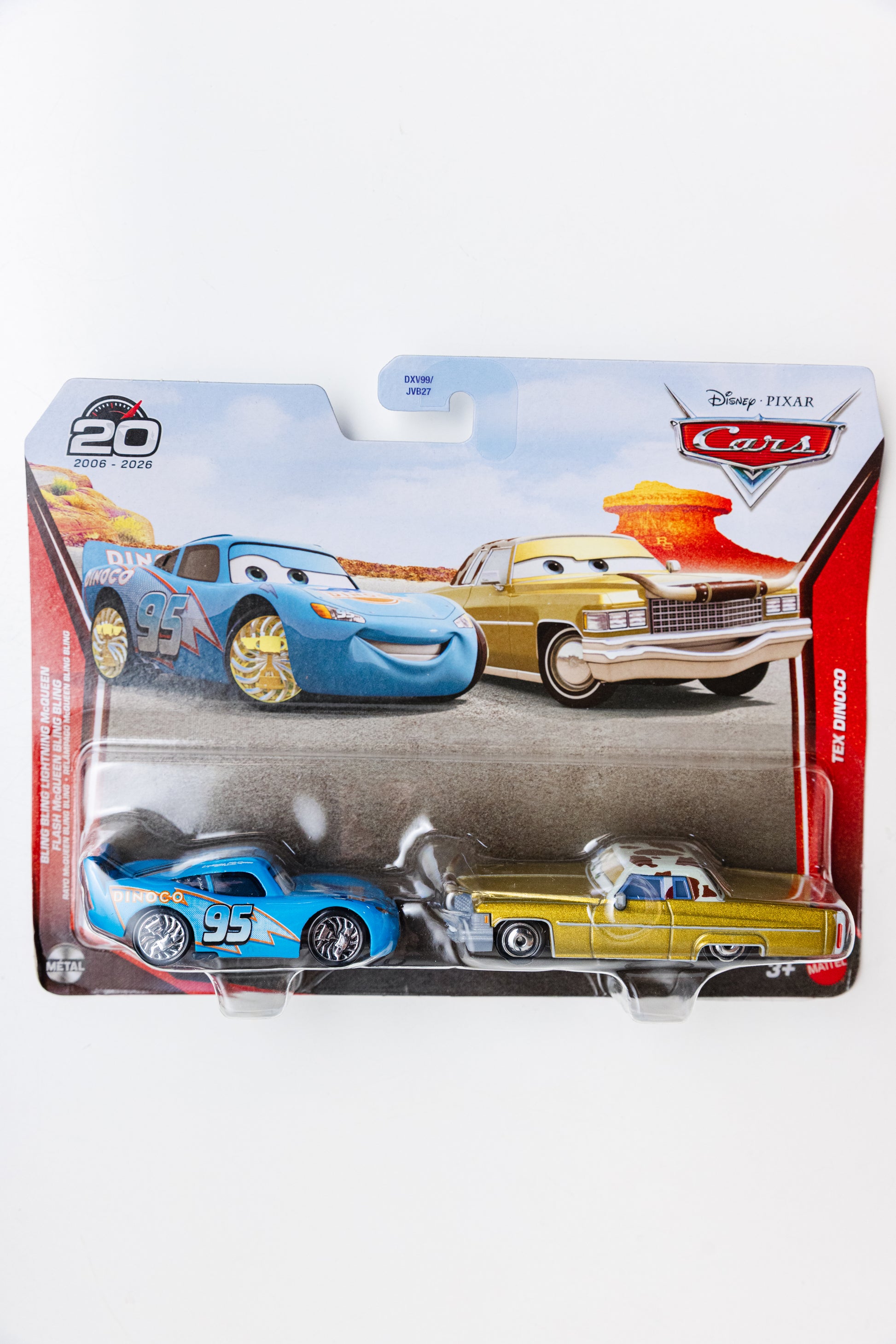 Disney Cars Bling Lightning McQueen + Tex Dinoco - 2 Pack (Damaged Card)