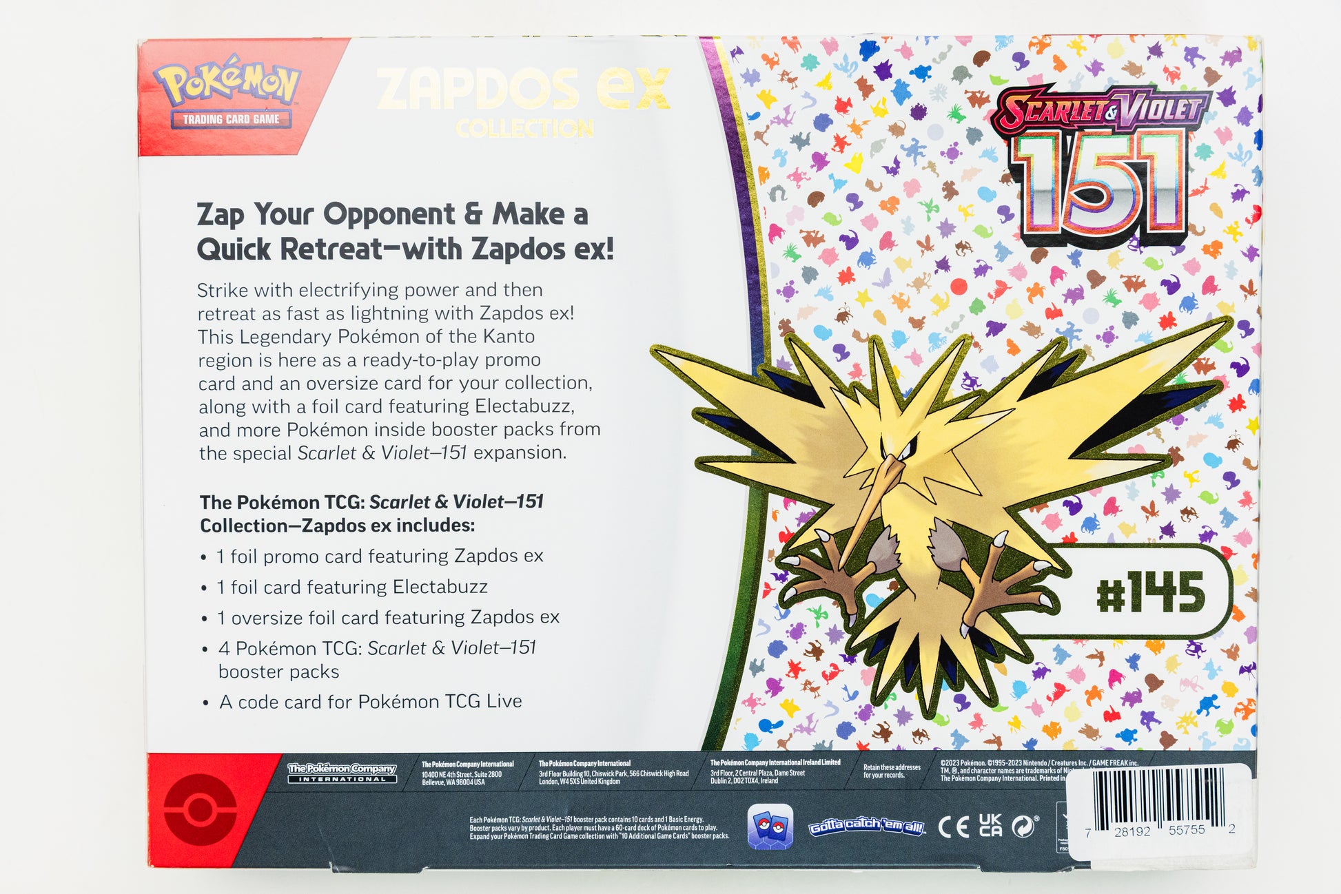Pokemon TCG - 151 Zapdos EX Collection Box (Damaged Box) (SEALED)