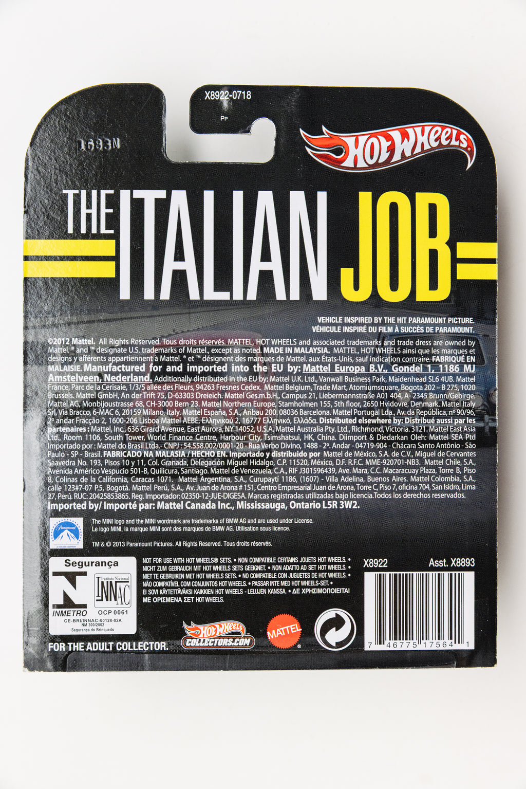 Retro Entertainment Morris Mini - The Italian Job - Set of 3 (Soft Corners)