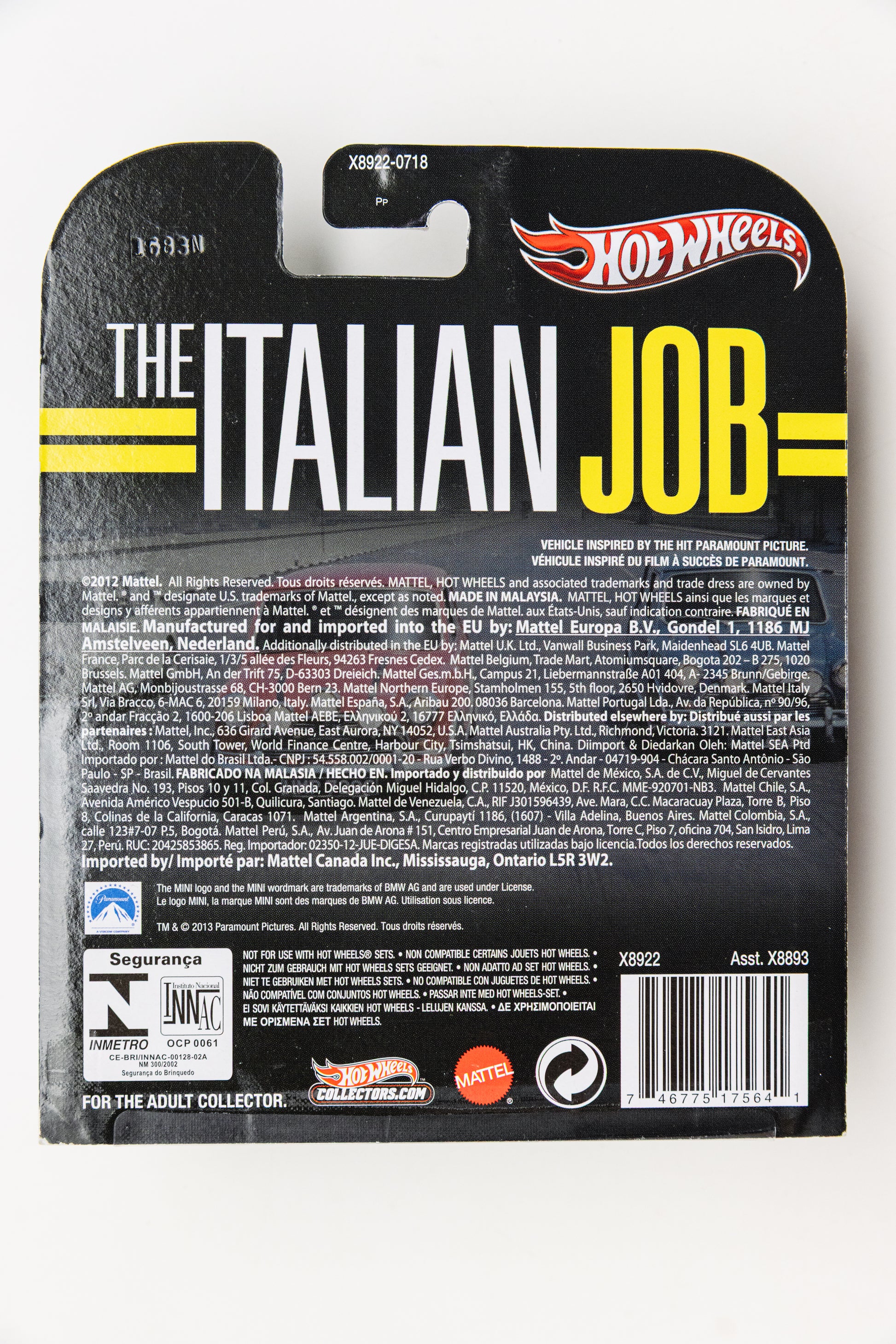 Retro Entertainment Morris Mini - The Italian Job - Set of 3 (Soft Corners)