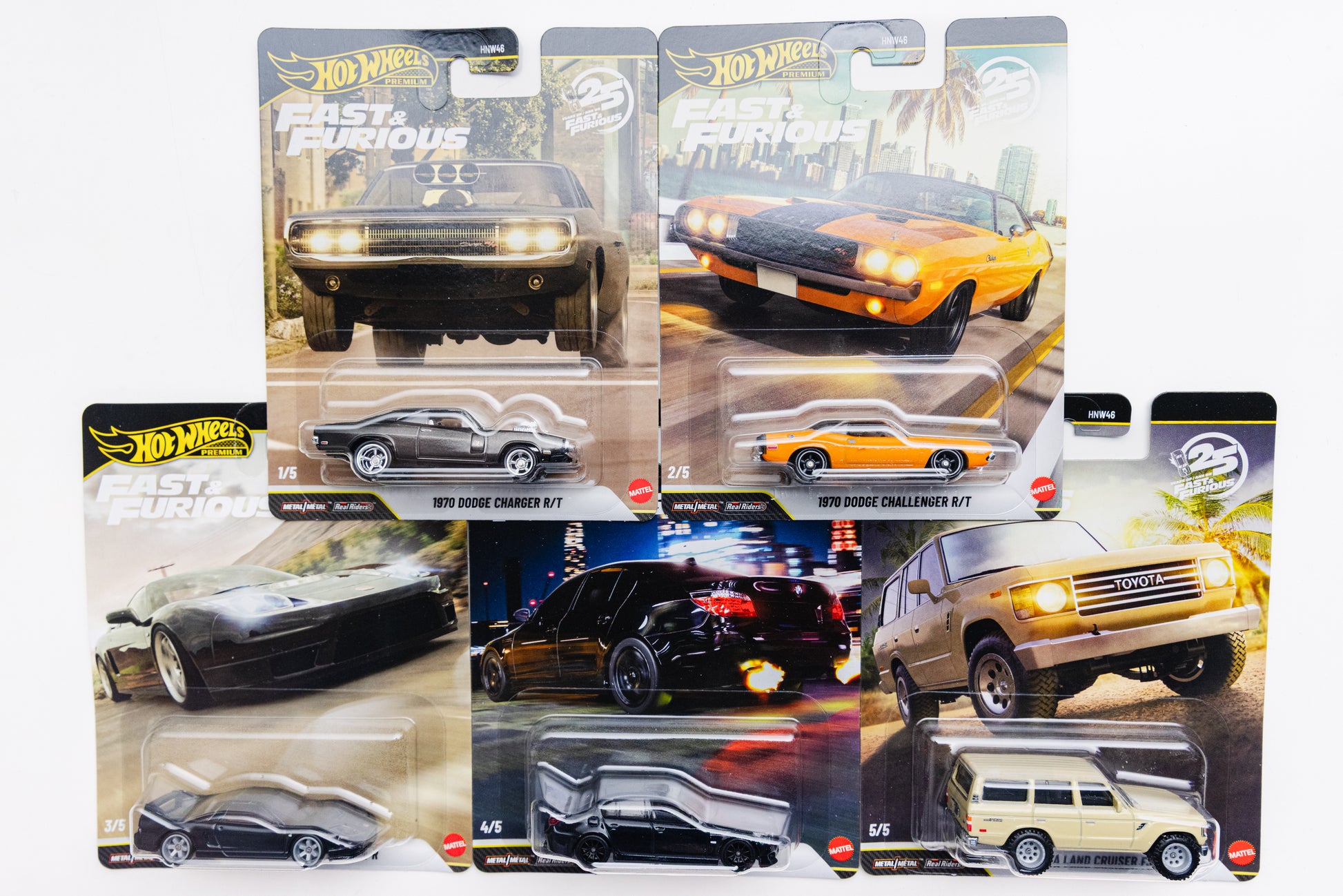 Fast & Furious Set of 5 with CHASE - 25th Anniversary Mix 3