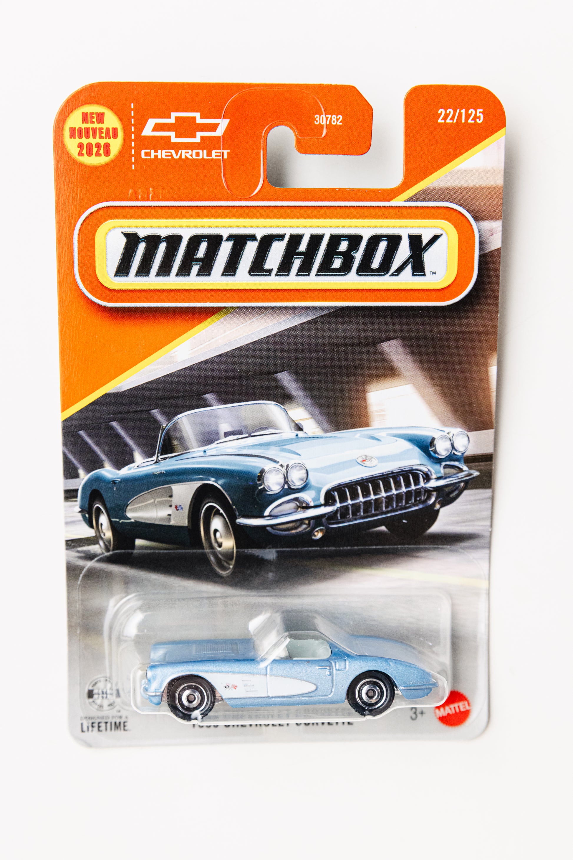 Matchbox 1958 Chevrolet Corvette - (Damaged Card)
