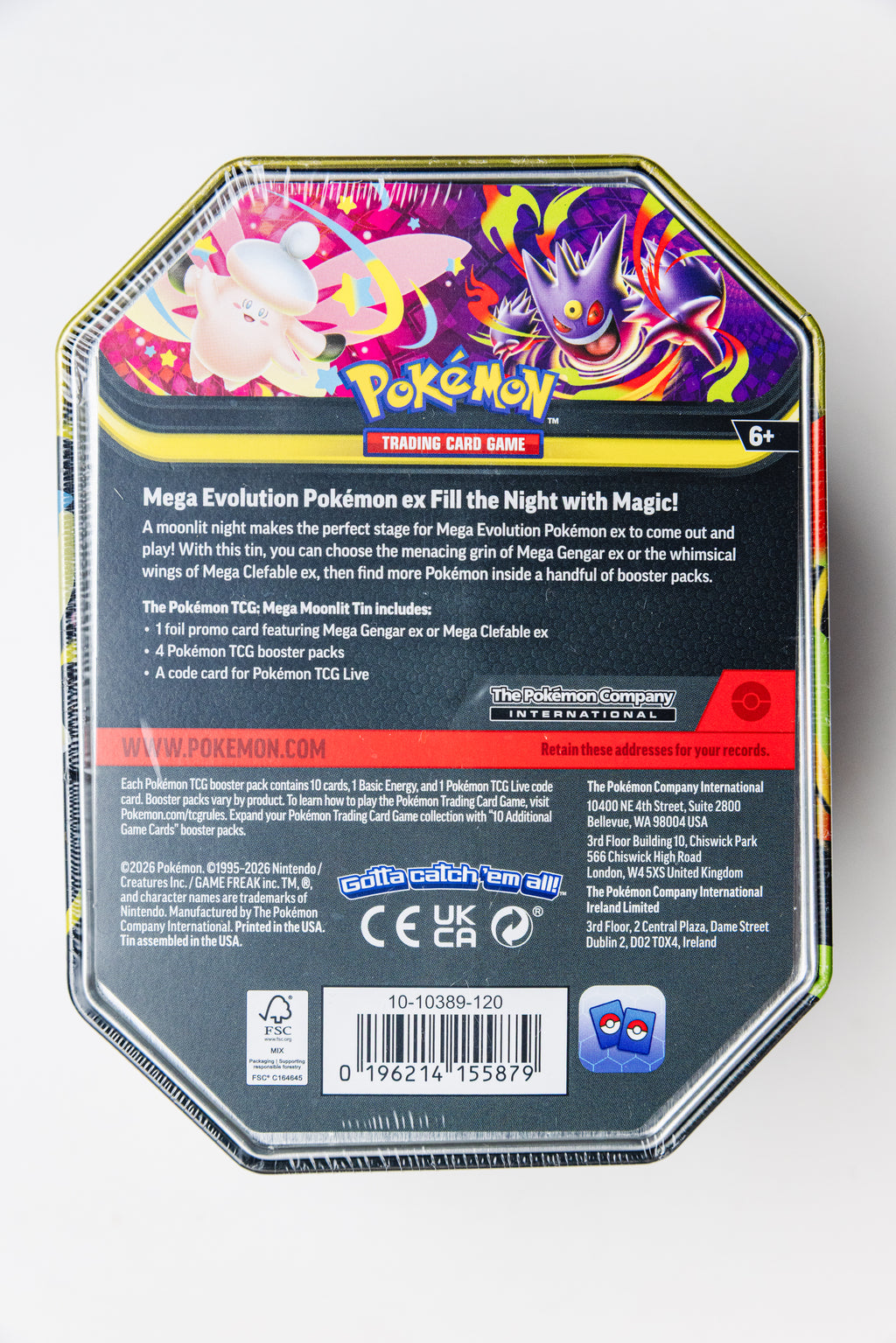 Pokemon TCG Moonlit Tin - Mega Gengar EX (SEALED)