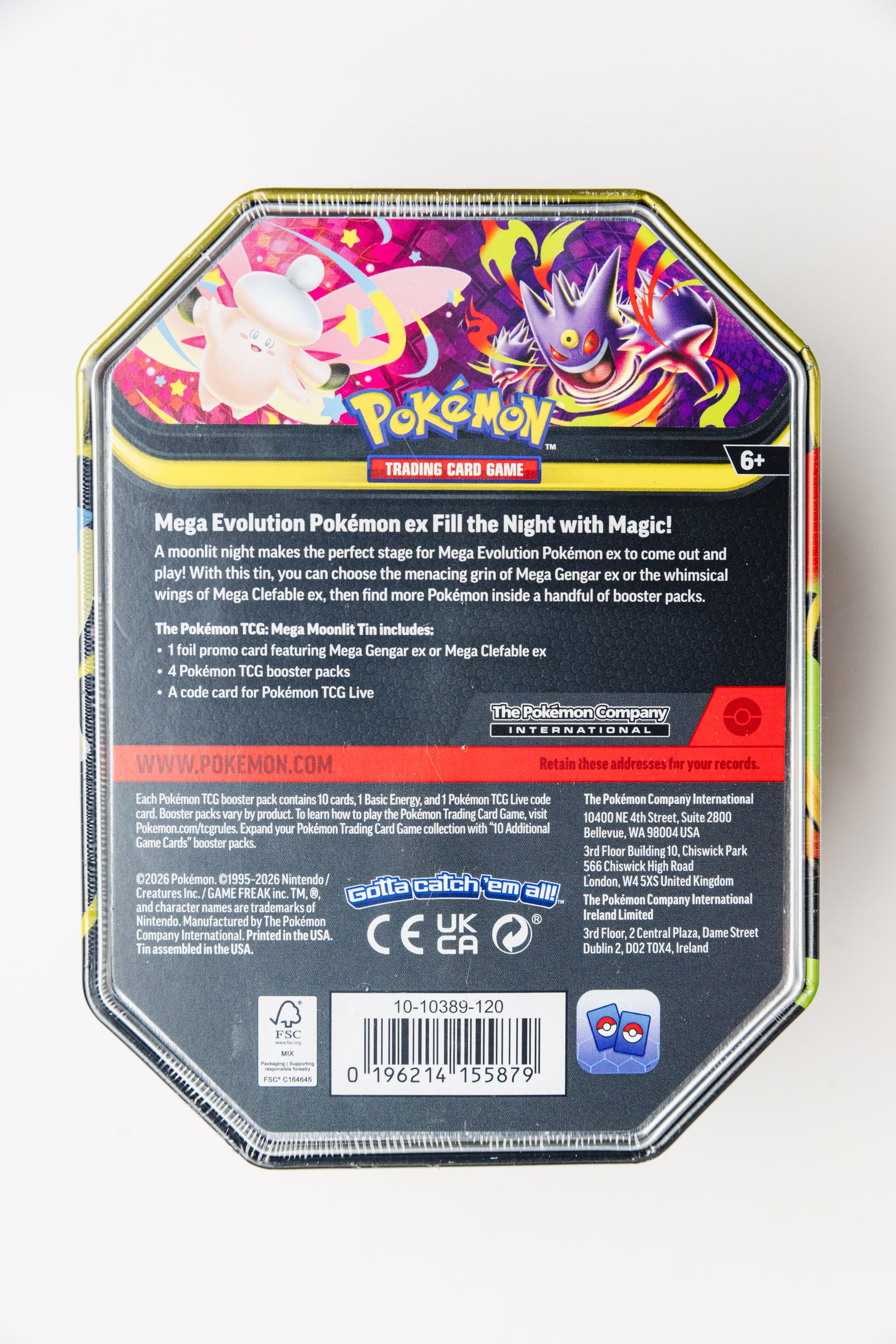 Pokemon TCG Moonlit Tin - Mega Clefable EX (SEALED)