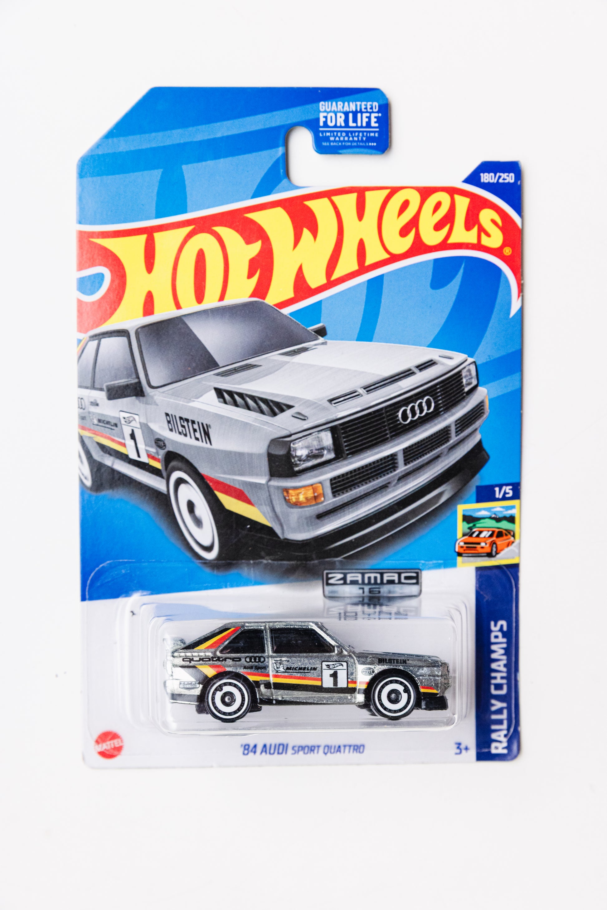 '84 Audi Sport Quattro ZAMAC - Rally Champs (Damaged Card)
