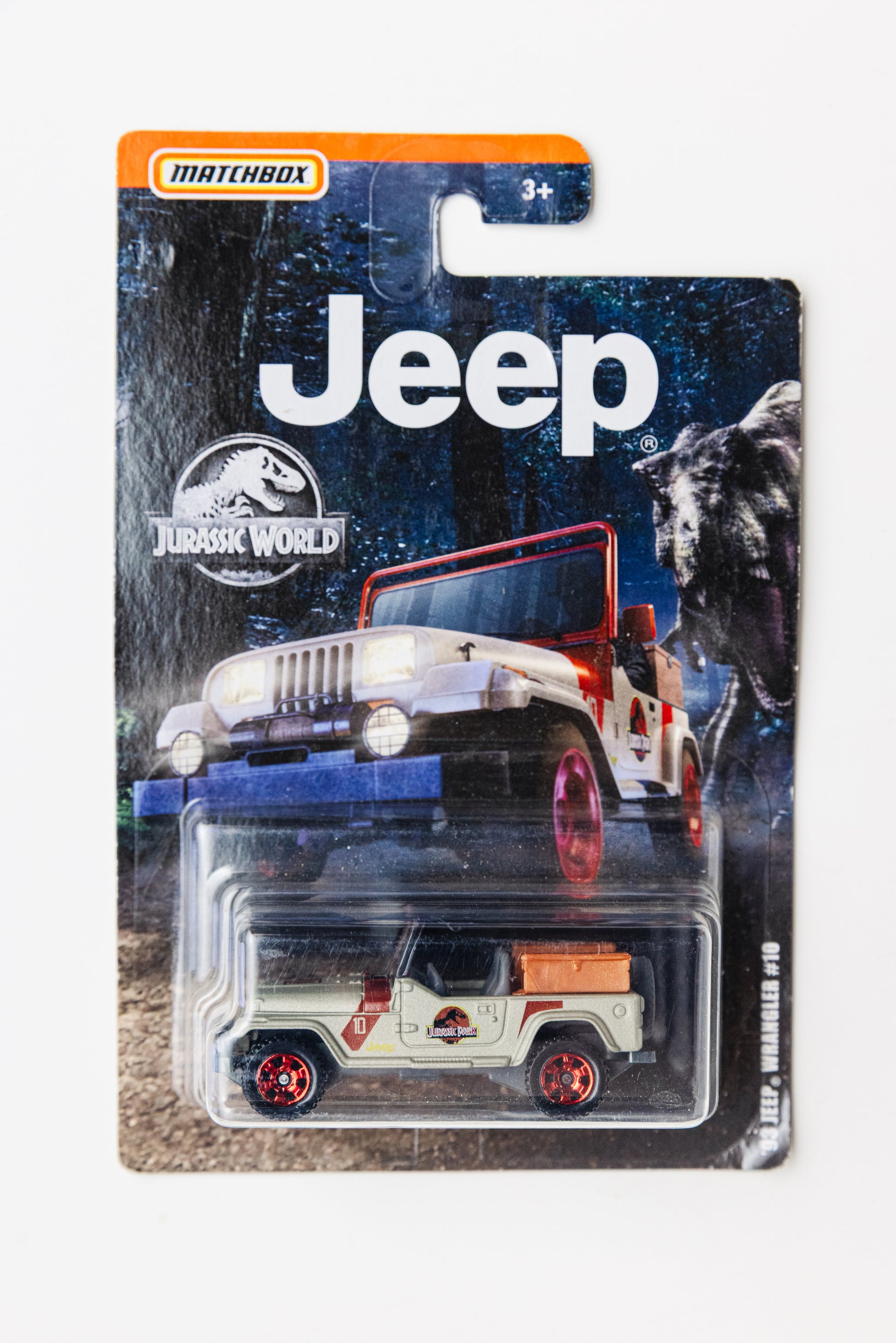 Matchbox '93 Jeep Wrangler #10 - Jurassic World (Damaged Card)