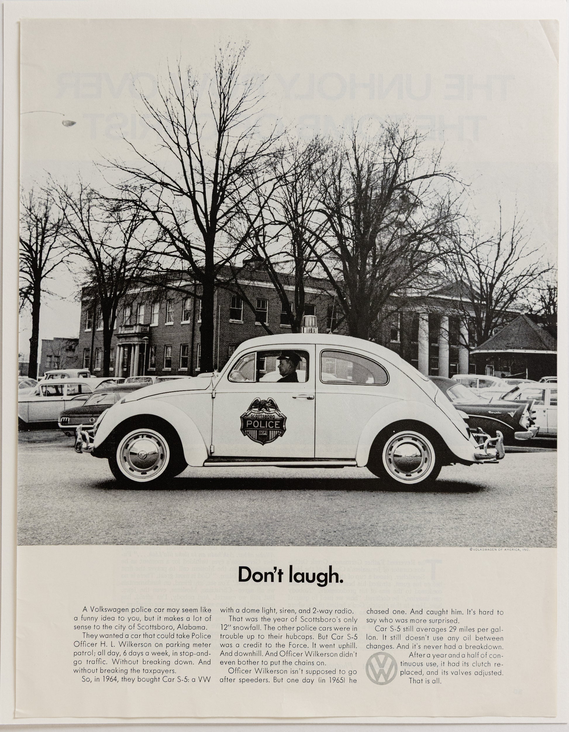 Vintage Ad - VW Beetle (Don't Laugh)